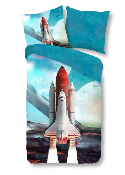 Traumschloss Kinder Renforcé Bettwäsche - Space Shuttle