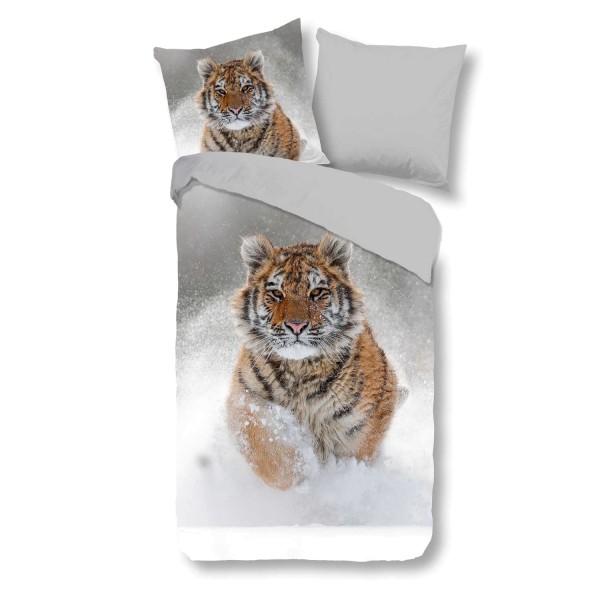 Traumschloss Schnee Tiger Feinbiber Bettwäsche Garnitur