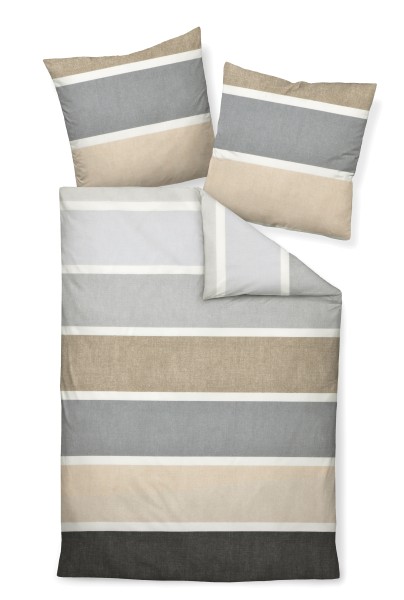 Traumschloss Premium Flanell Bettwäsche - gestreift, schwarz, braun, beige, blau, grau, weiß