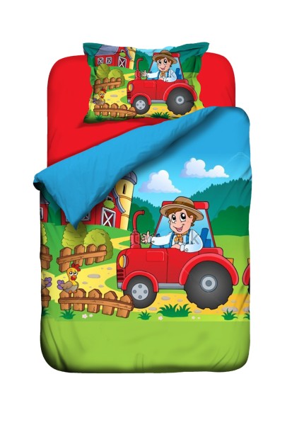 Kinder Renforcé Bettwäsche - Traktor